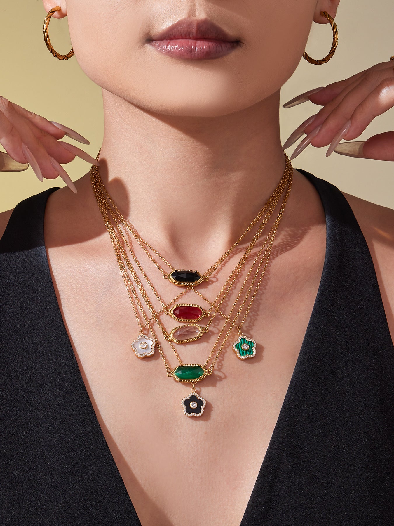 For The Unique Her Natural Crystal ClawSet Necklace