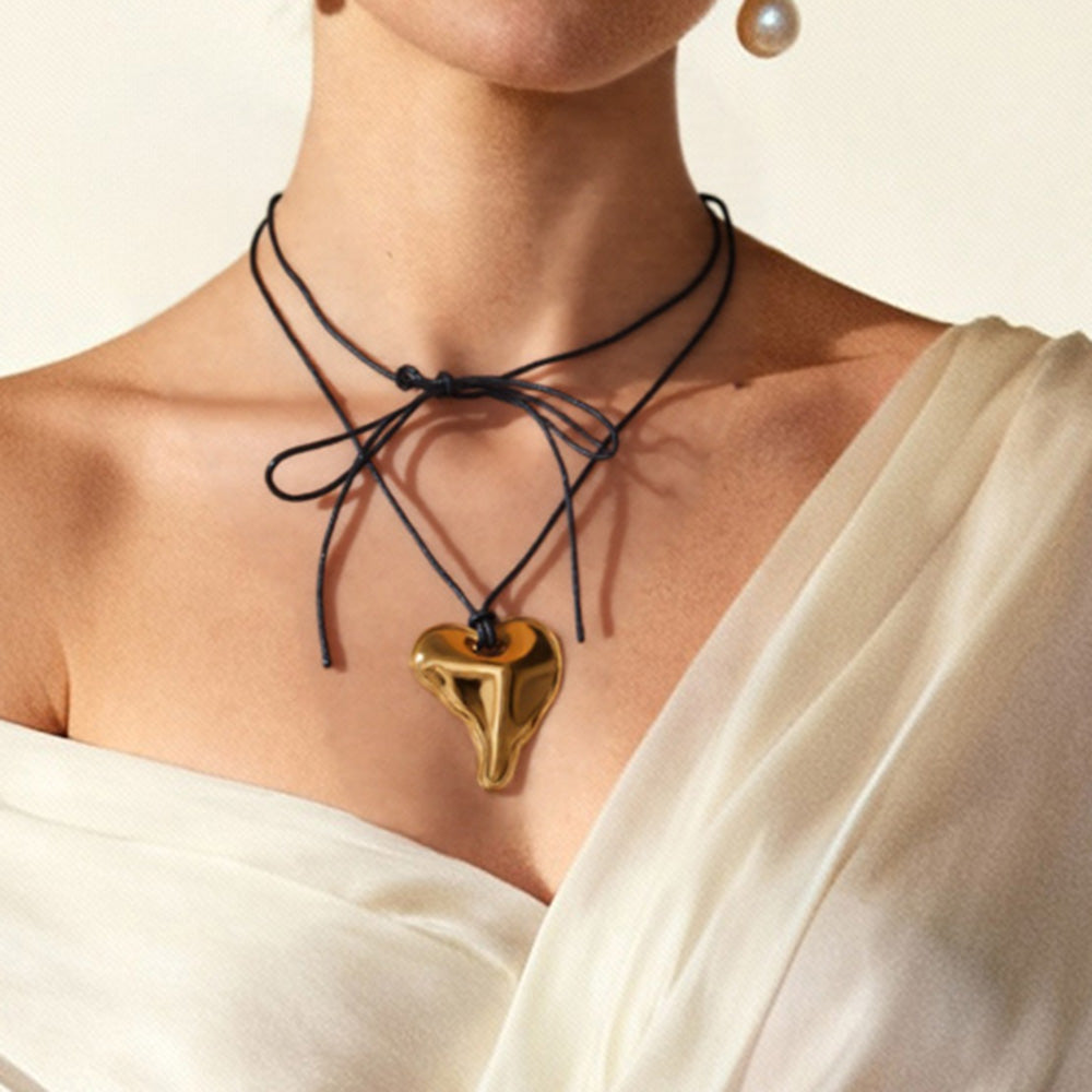 Molten Muse Leather Cord Stainless Steel Necklace Collection