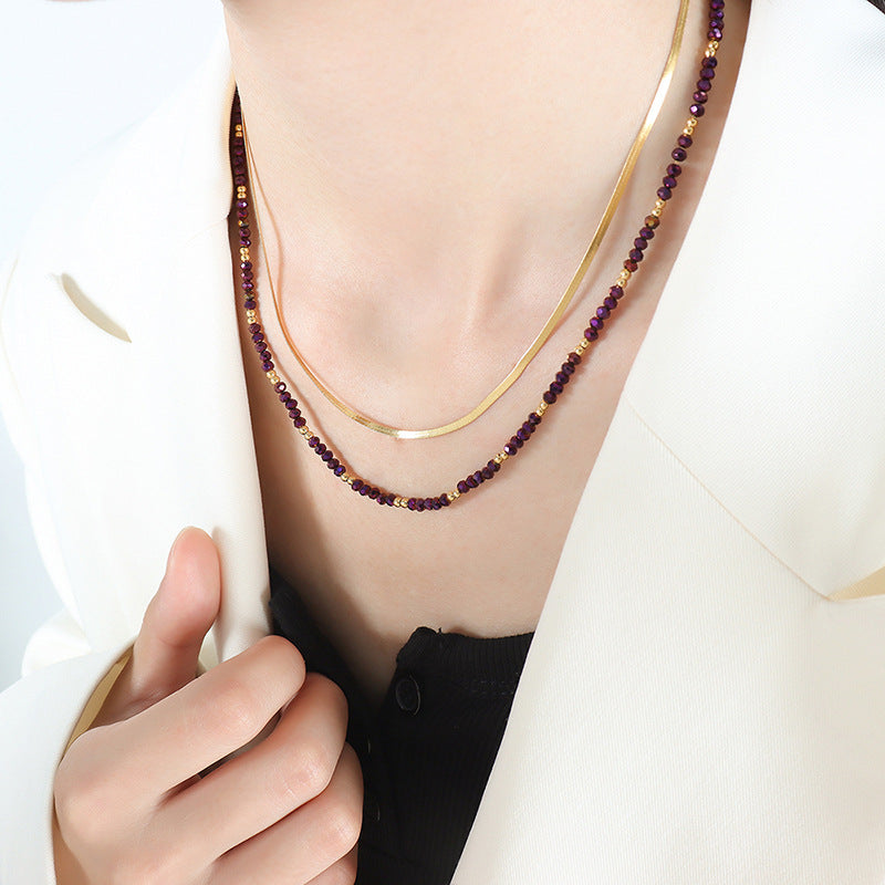 Personalized Double Layer Necklace Stainless Steel