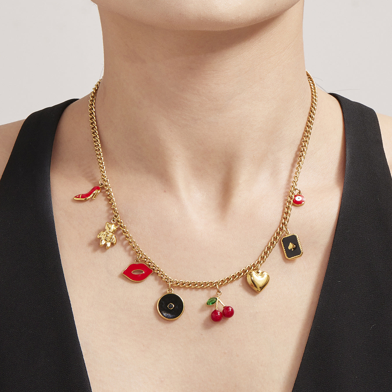 Stainless Steel DIY Multi-Accessory Necklace For Women
