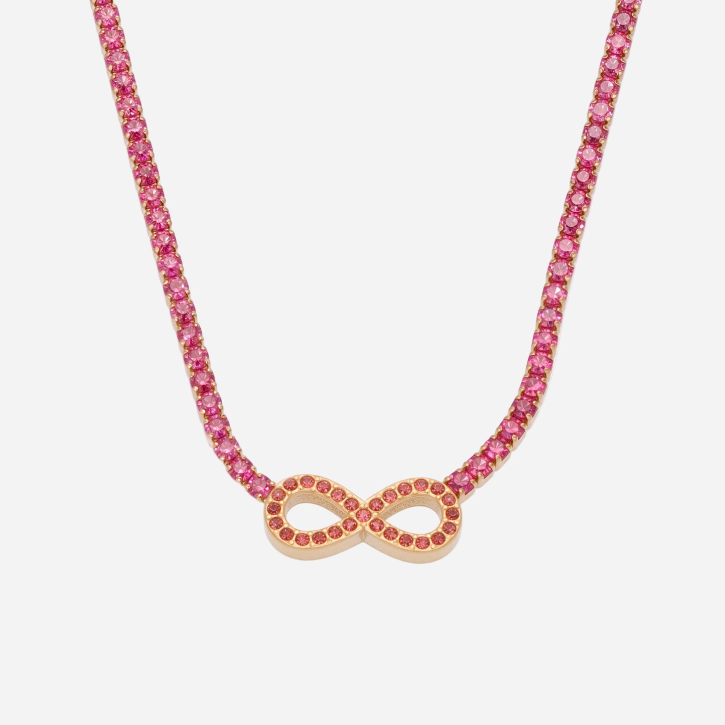 Number 8 Zircon Necklace Stainless Steel