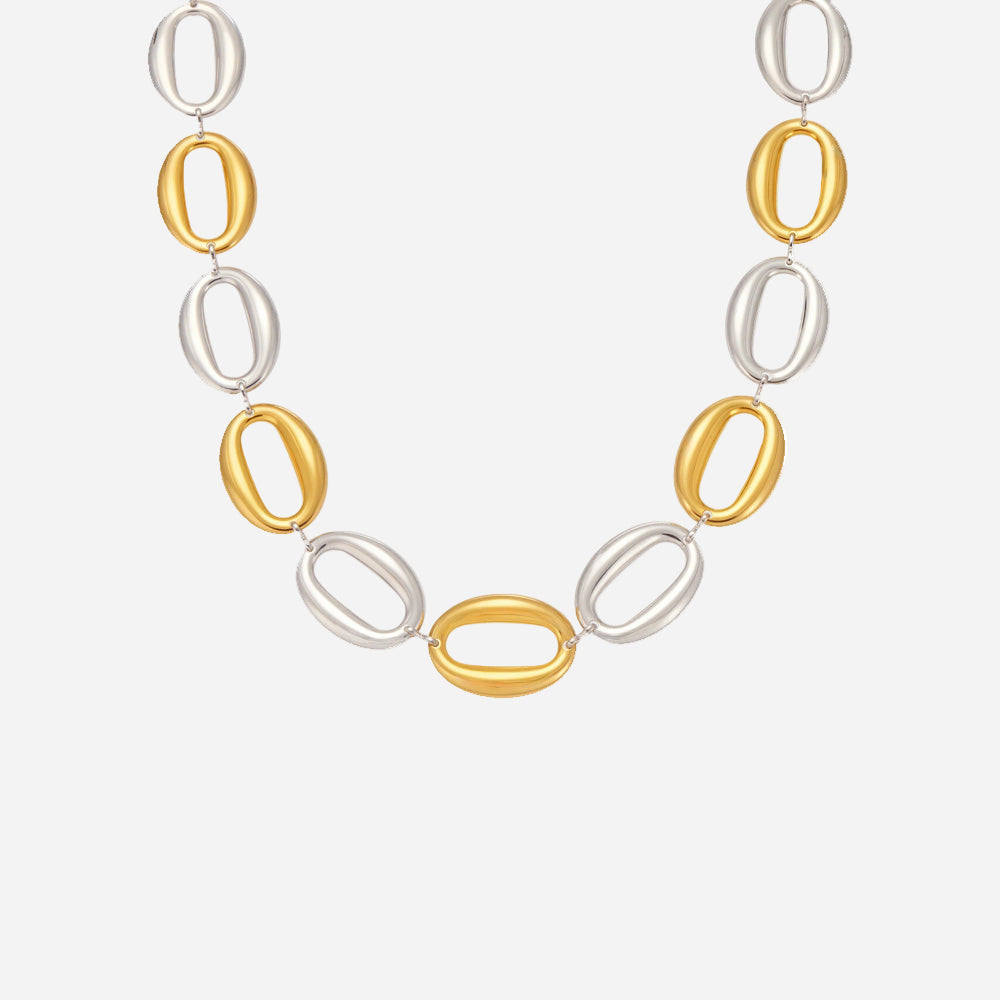 High Polished Oval Egg Shape Bracelet Necklace Stainless Steel