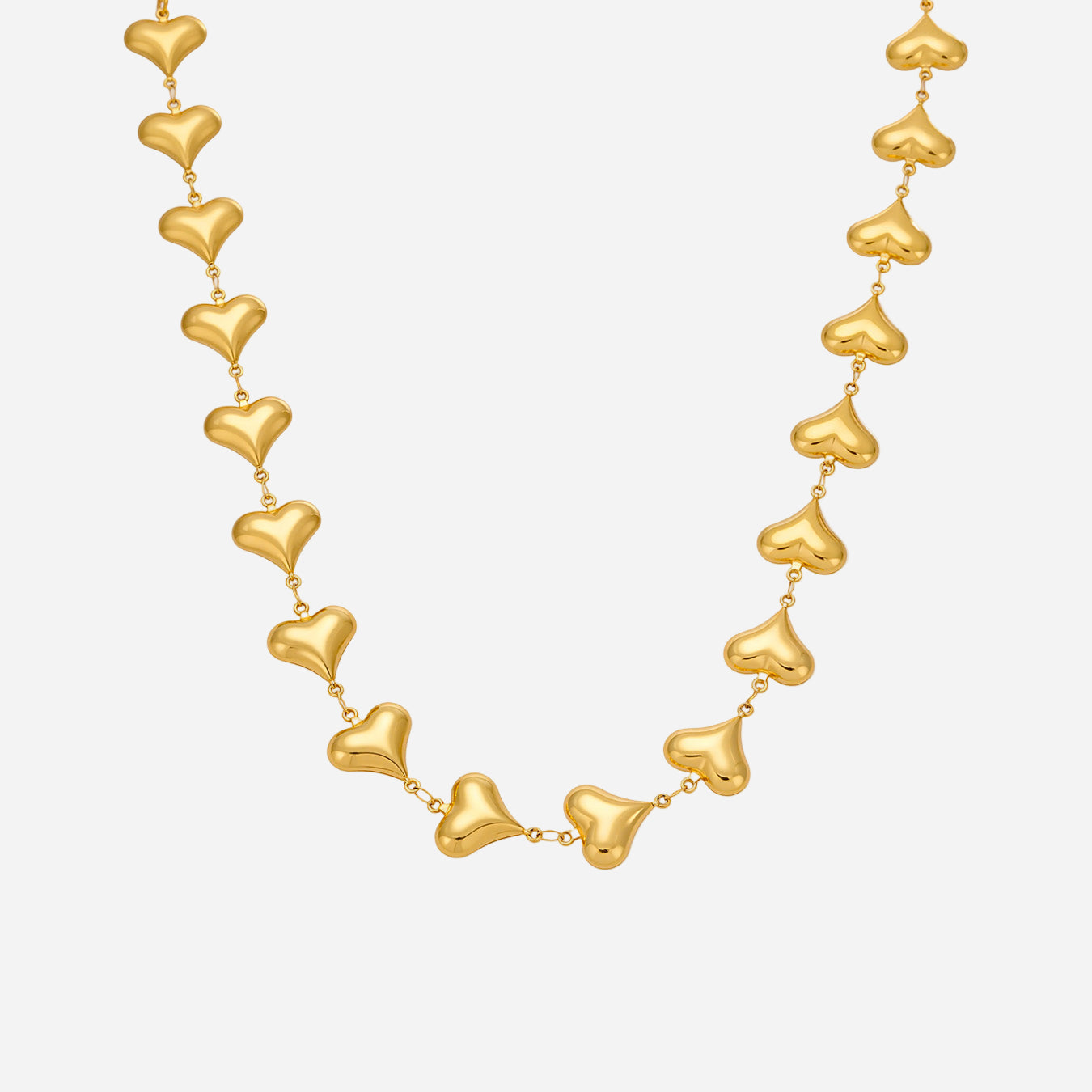 Polished Hollow Heart Necklace Stainless Steel