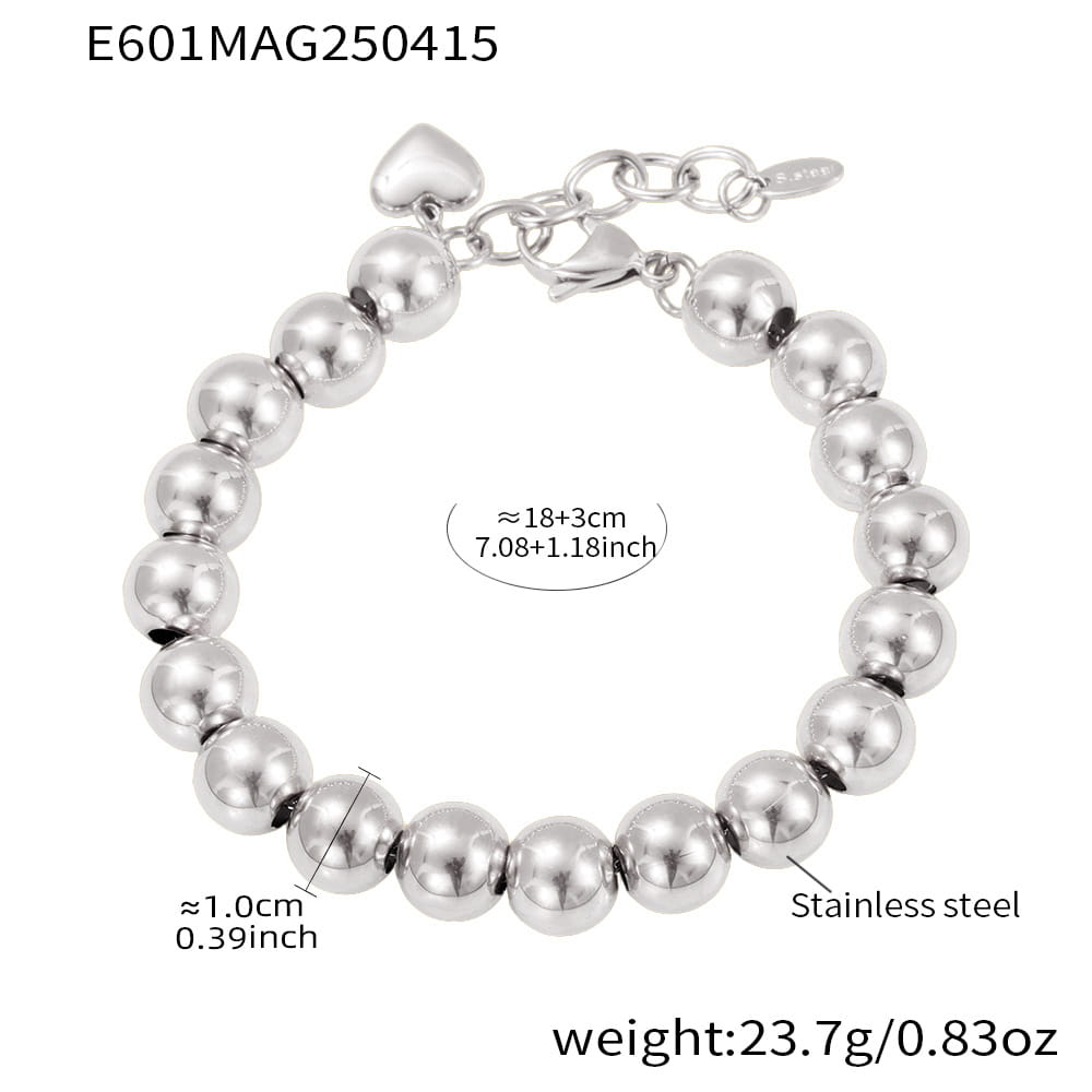 Gold Bead Bracelet | EuroChic Stainless Steel Chain Style Jewelry