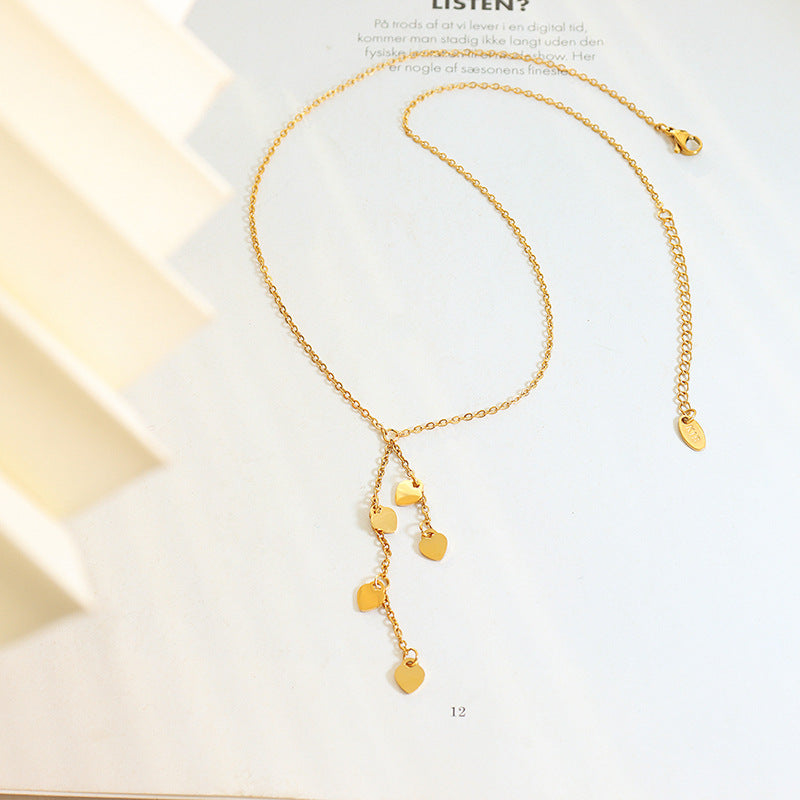 Stylish Heart Tassel Pendant Necklace