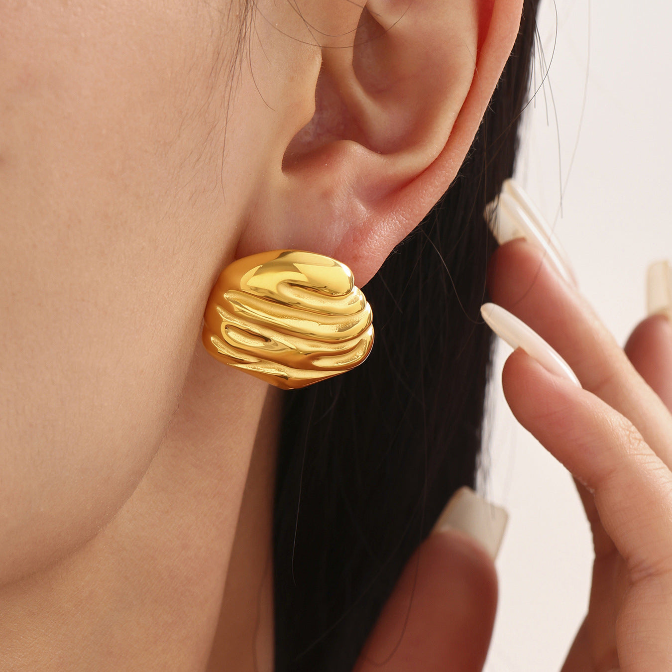 Irregular Wrinkled Hammered Lace Earrings