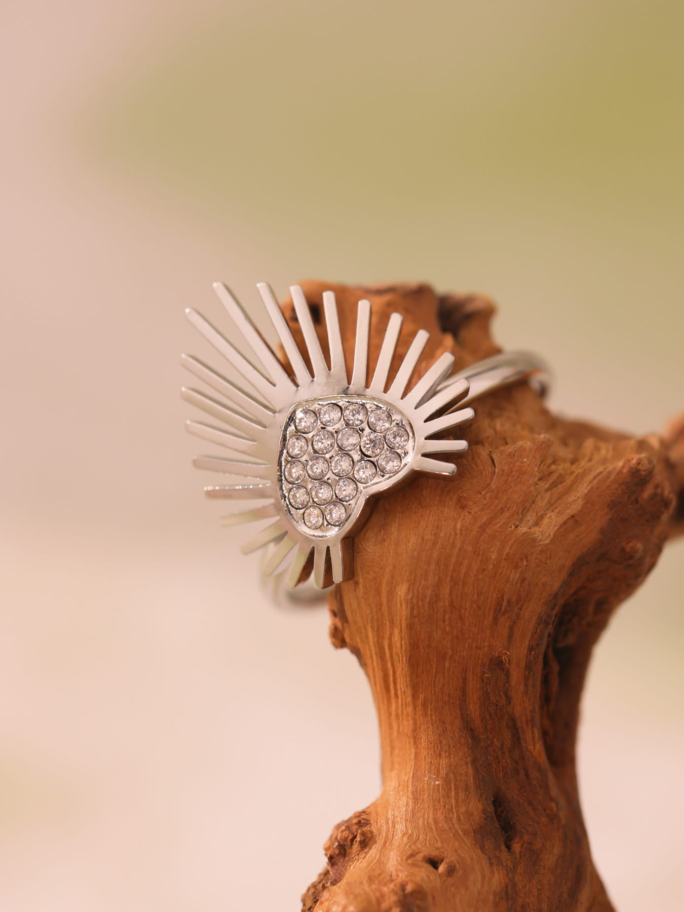 Heart Wing CZ Open Band Ring