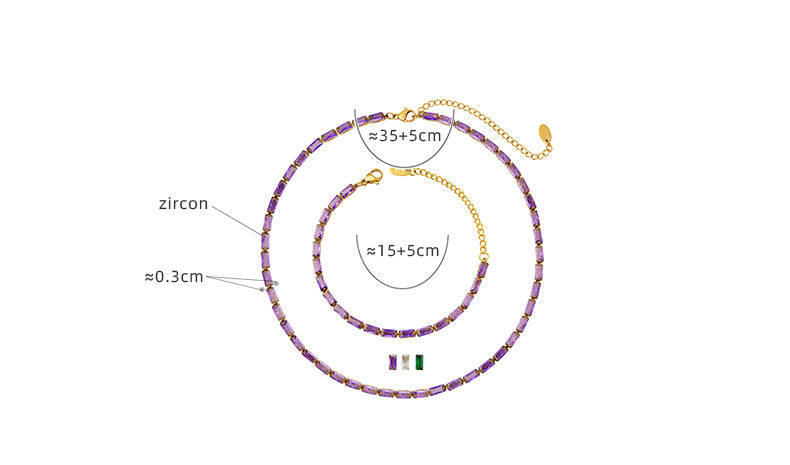 Colorful Zircon Minimalist Necklace | Fashionable Collarbone Chain for Women