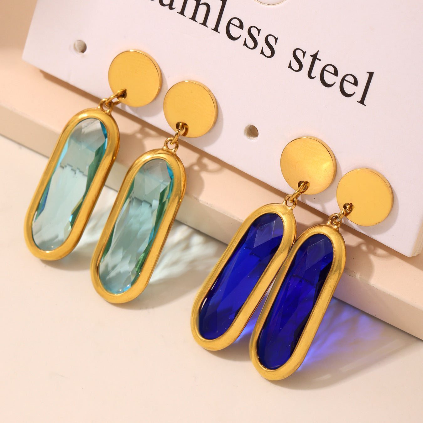Circular Cut Glass Earrings