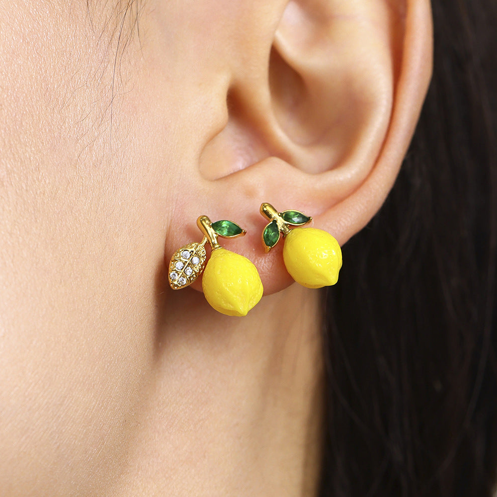 Daisy Resin Lemon Earrings