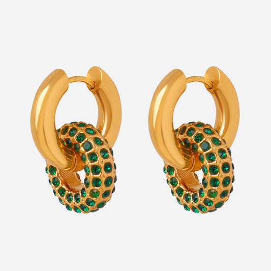 Diamond studded round earrings