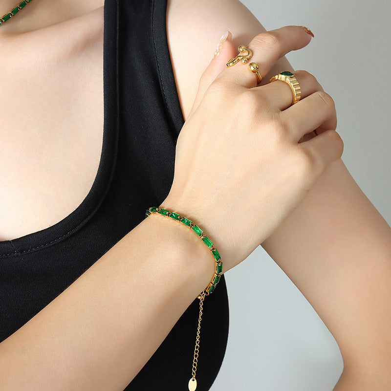 Crystal clear zircon bracelet