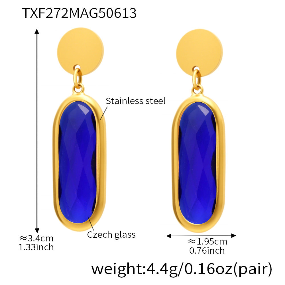 Circular Cut Glass Earrings