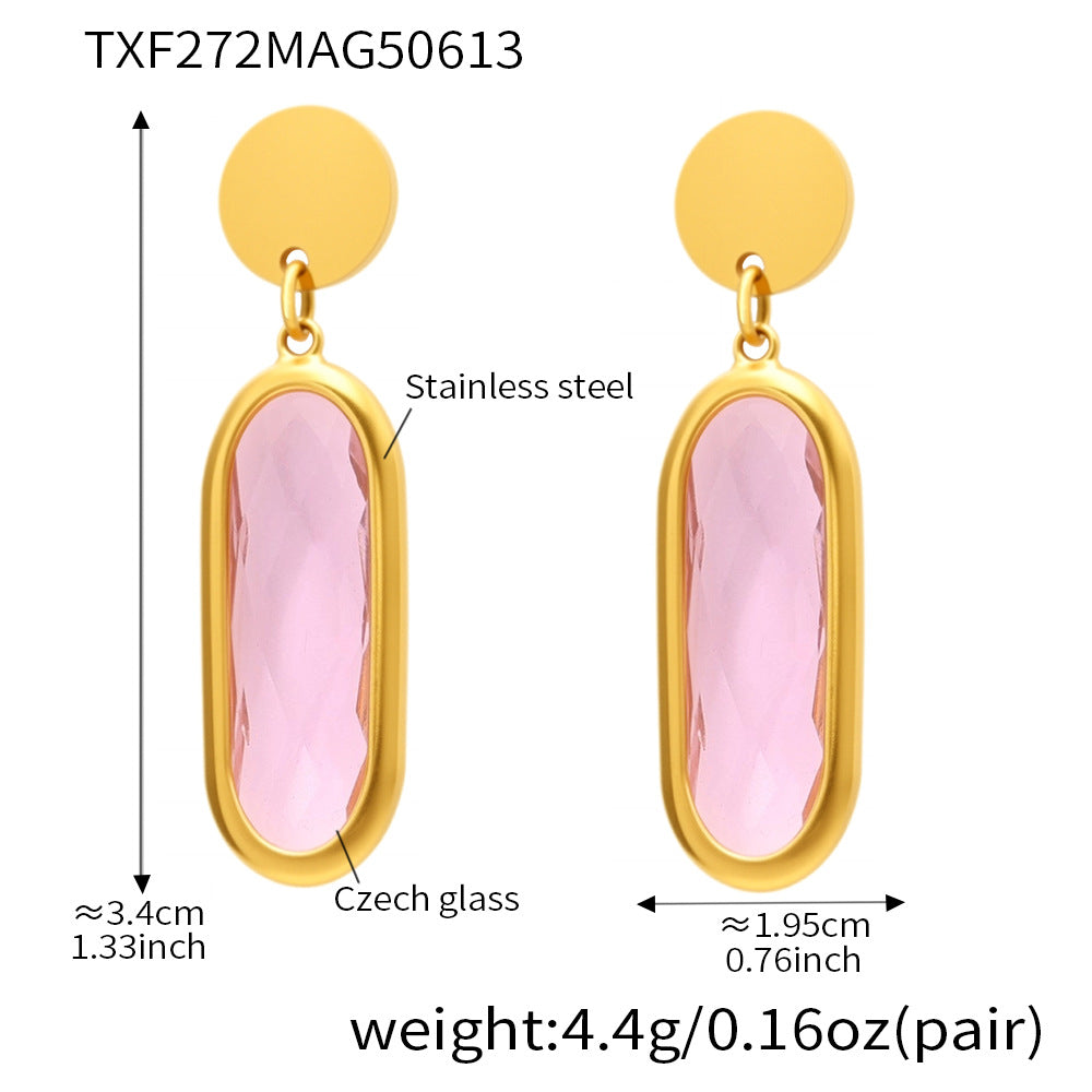 Circular Cut Glass Earrings