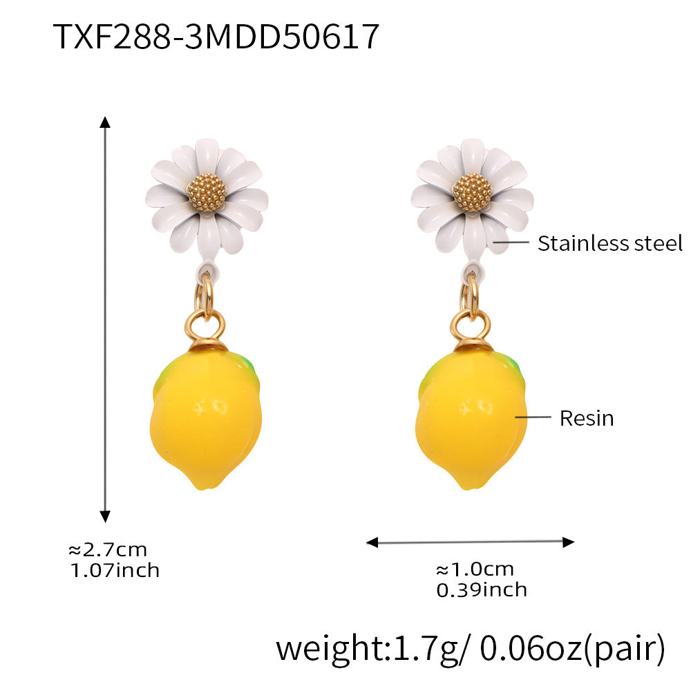 Daisy Resin Lemon Earrings