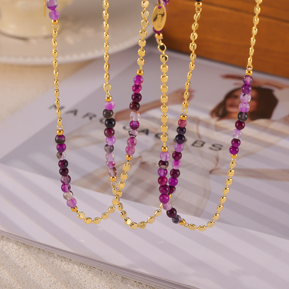 Bohemian Agate & Shell Strand Necklace – Copper Accents