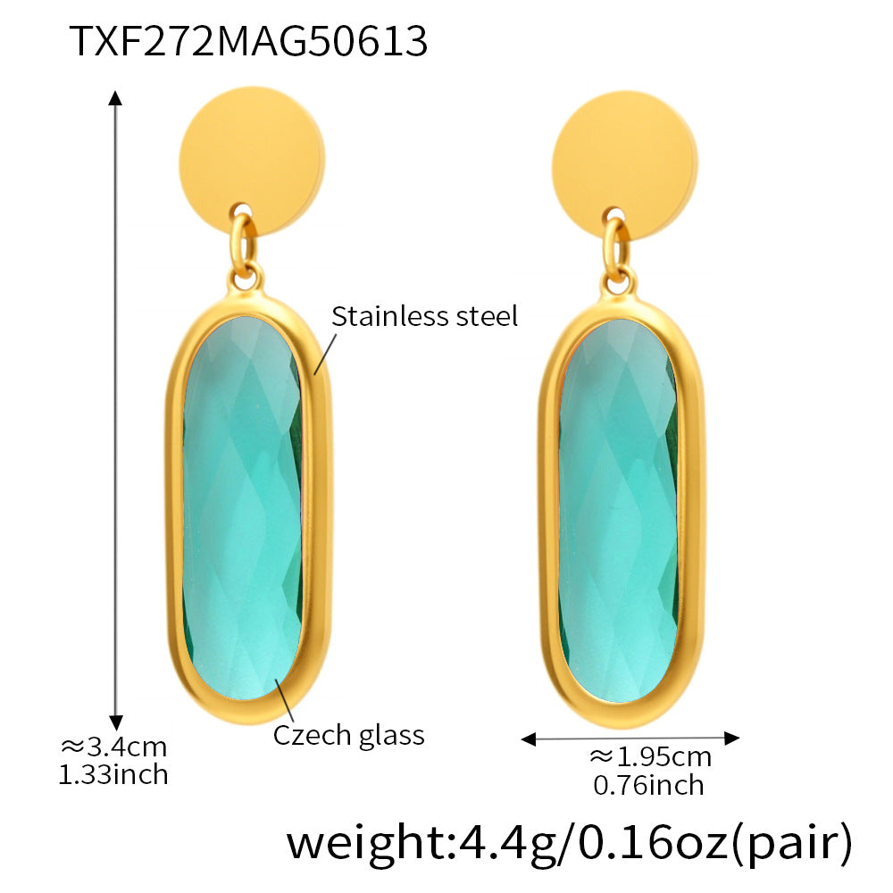 Circular Cut Glass Earrings