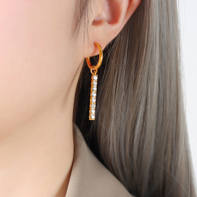 18K Gold-Plated Cubic Zirconia Tassel Earrings