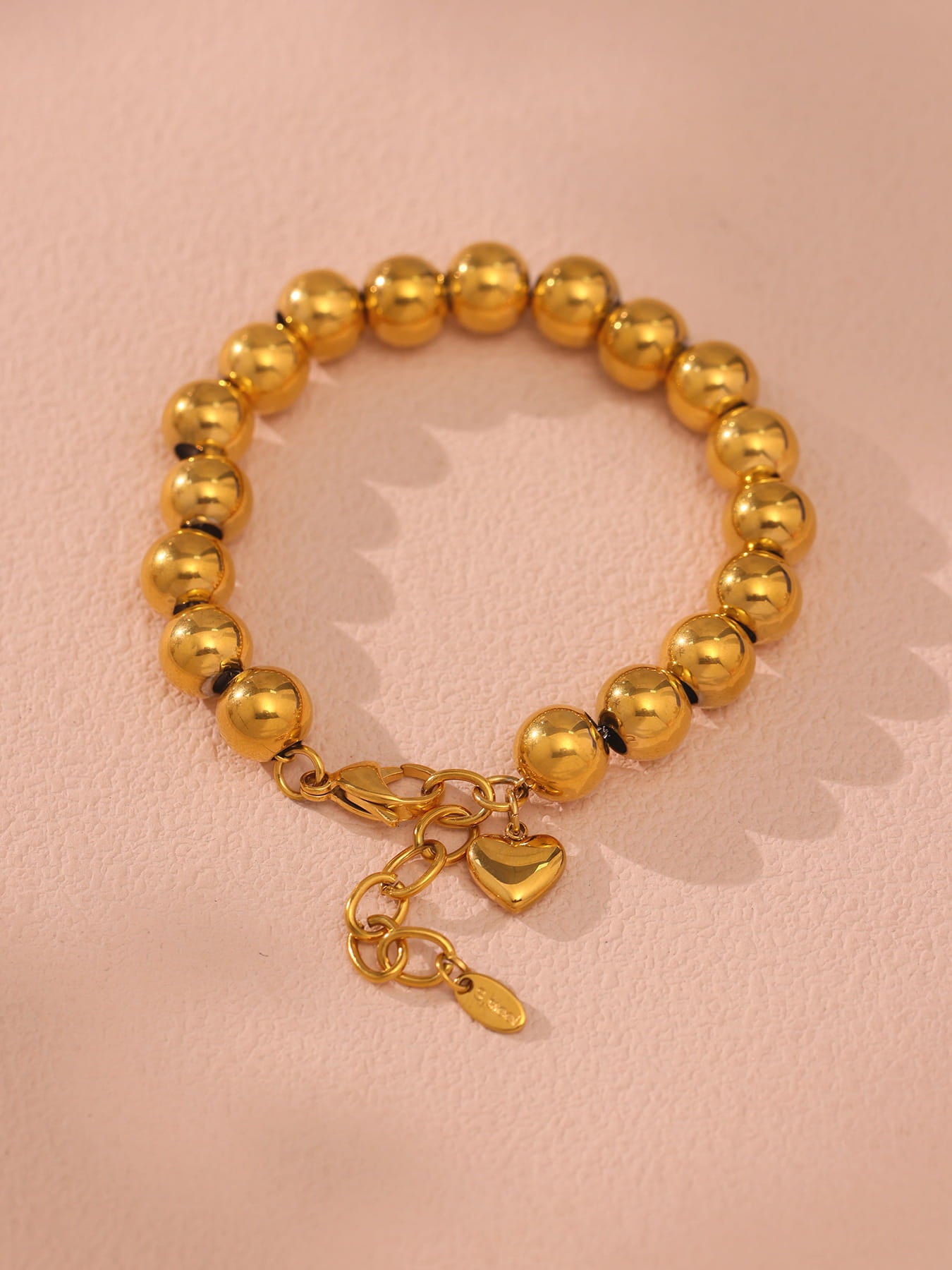 Gold Bead Bracelet | EuroChic Stainless Steel Chain Style Jewelry