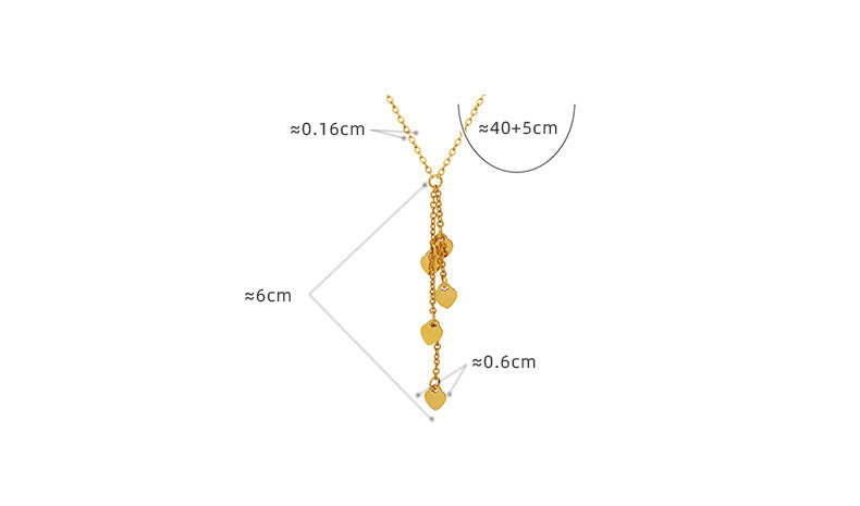 Stylish Heart Tassel Pendant Necklace