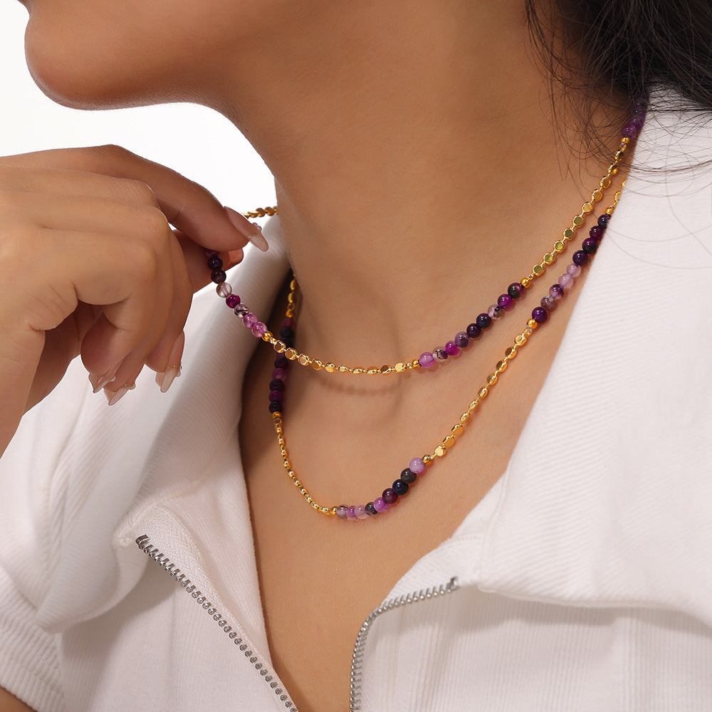 Bohemian Agate & Shell Strand Necklace – Copper Accents