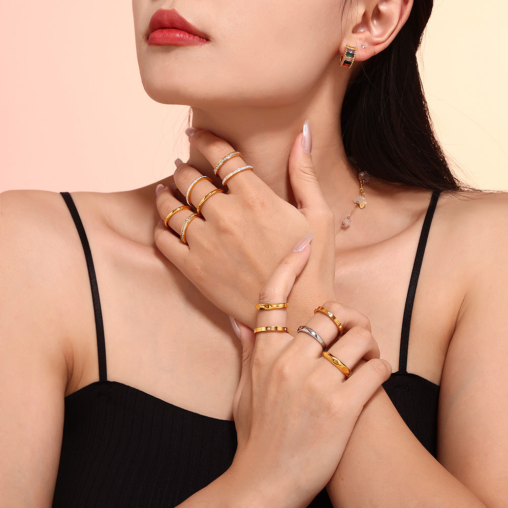 Stacked Diamond Studded Rings