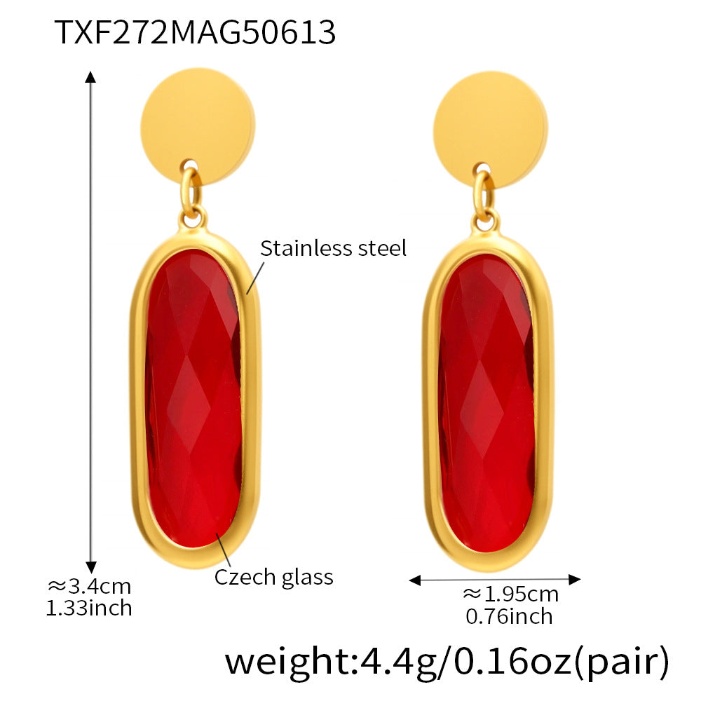 Circular Cut Glass Earrings