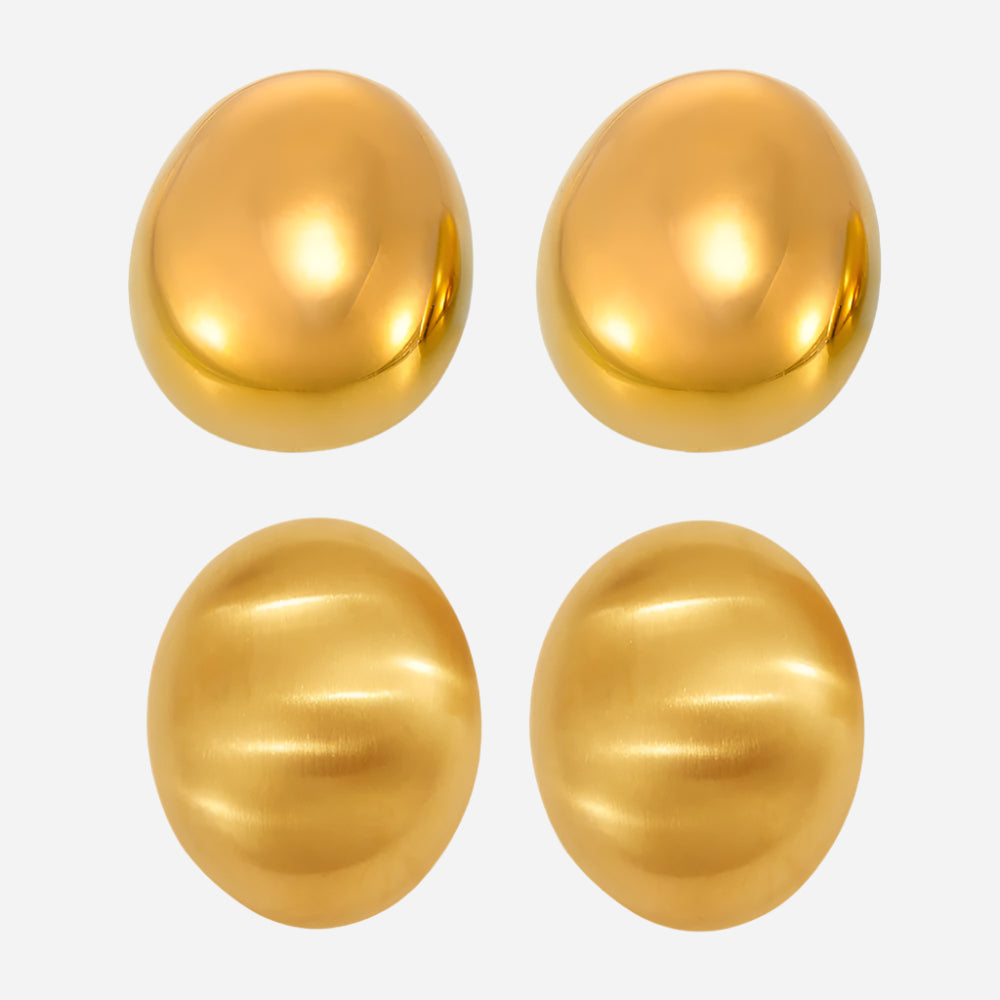 Exaggerated Oval Brushed Earrings - Unique European Style for Women