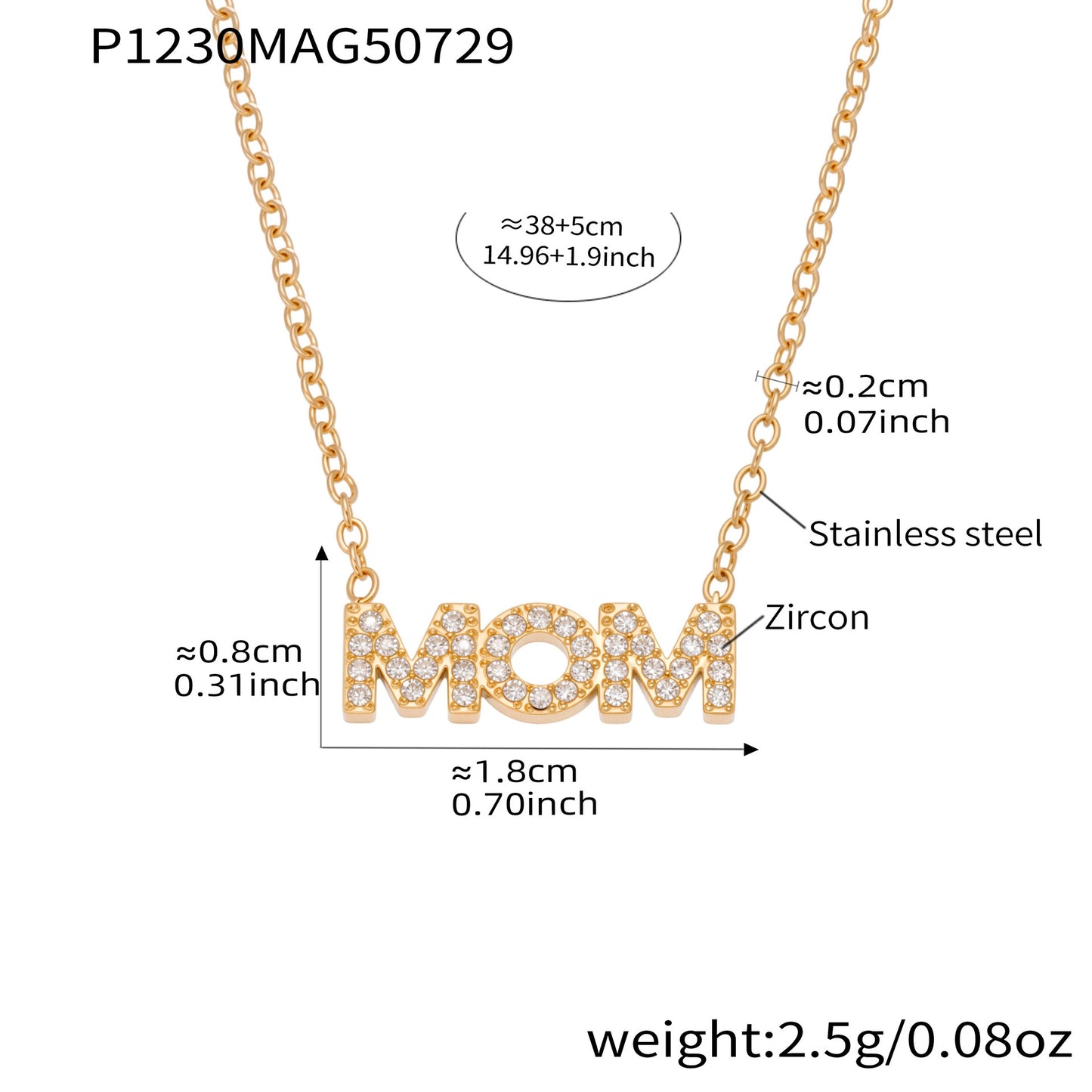 MOM Letter Charm Necklaces