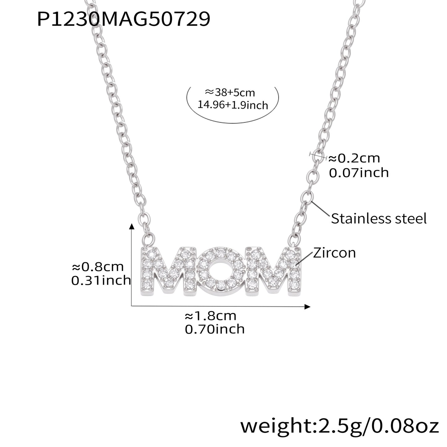 MOM Letter Charm Necklaces