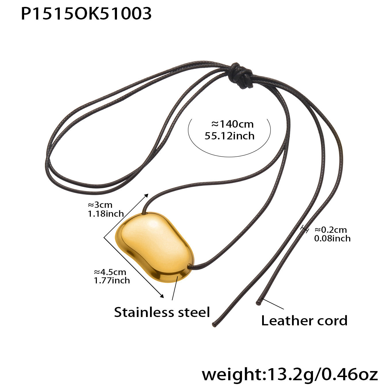 Molten Muse Leather Cord Stainless Steel Necklace Collection