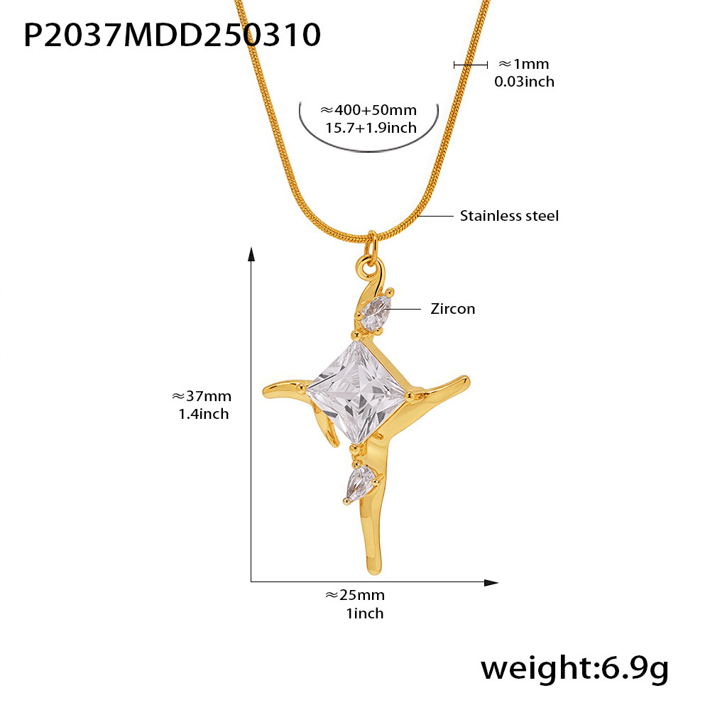 Size and length chart for P2037 Gold Pendant Necklace – 40+5cm Adjustable Chain