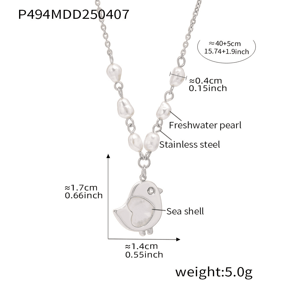 Product Specifications of P494 Steel Shell Chick Freshwater Pearl Necklace 40+5cm