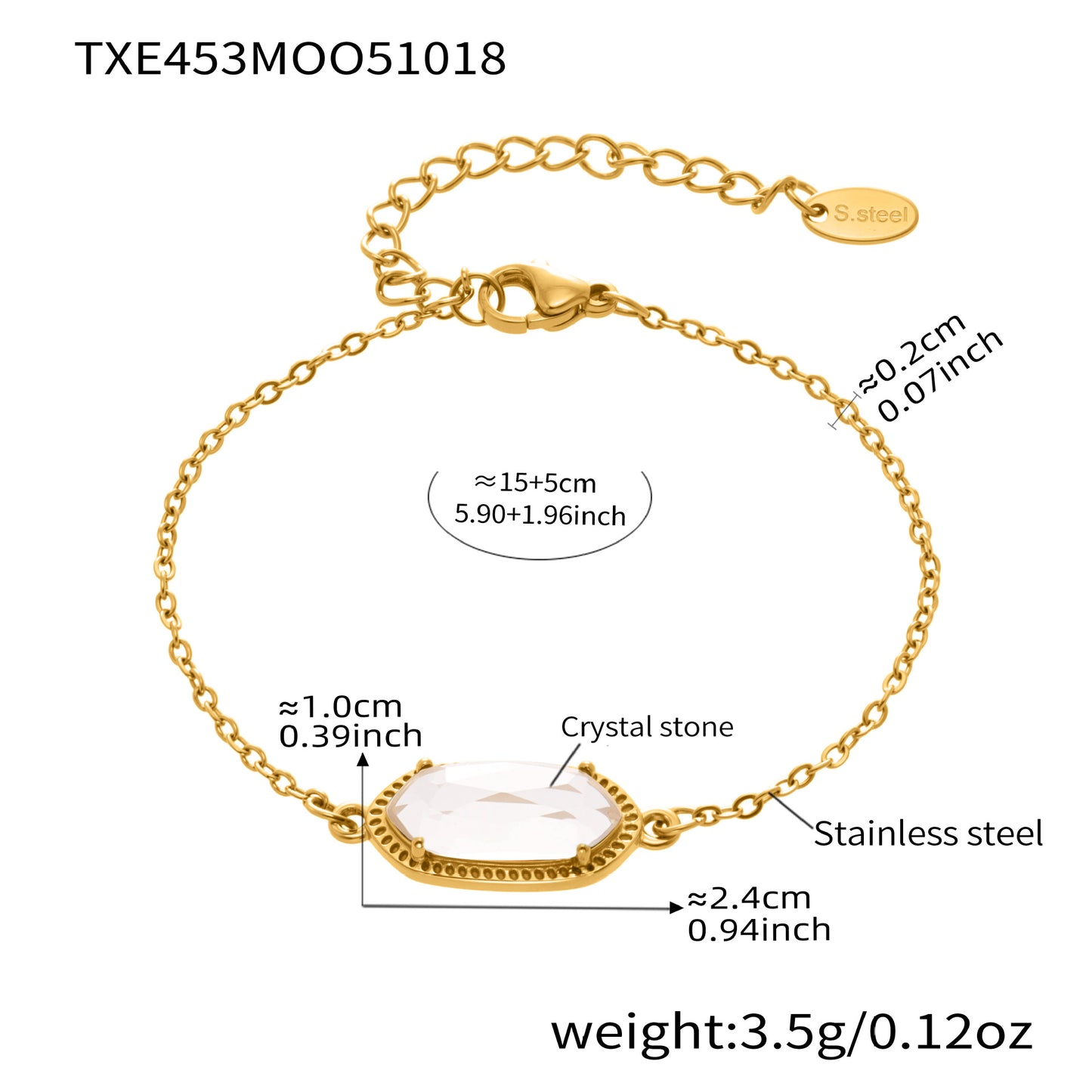 Sunset Flow Gemstone Bracelet | Waterproof Stainless Steel Jewelry
