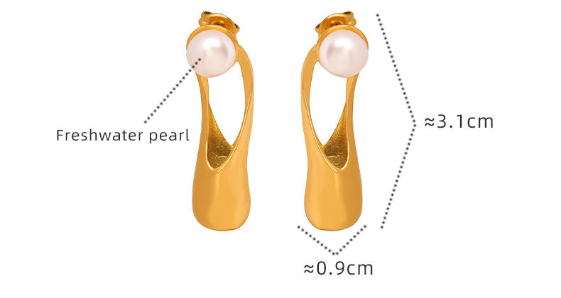 Romantic personality symmetrical freshwater pearl earrings