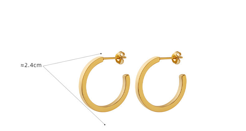 Pendientes abiertos en forma de C estilo revista, combinables con todo: pendientes geométricos de alta gama.