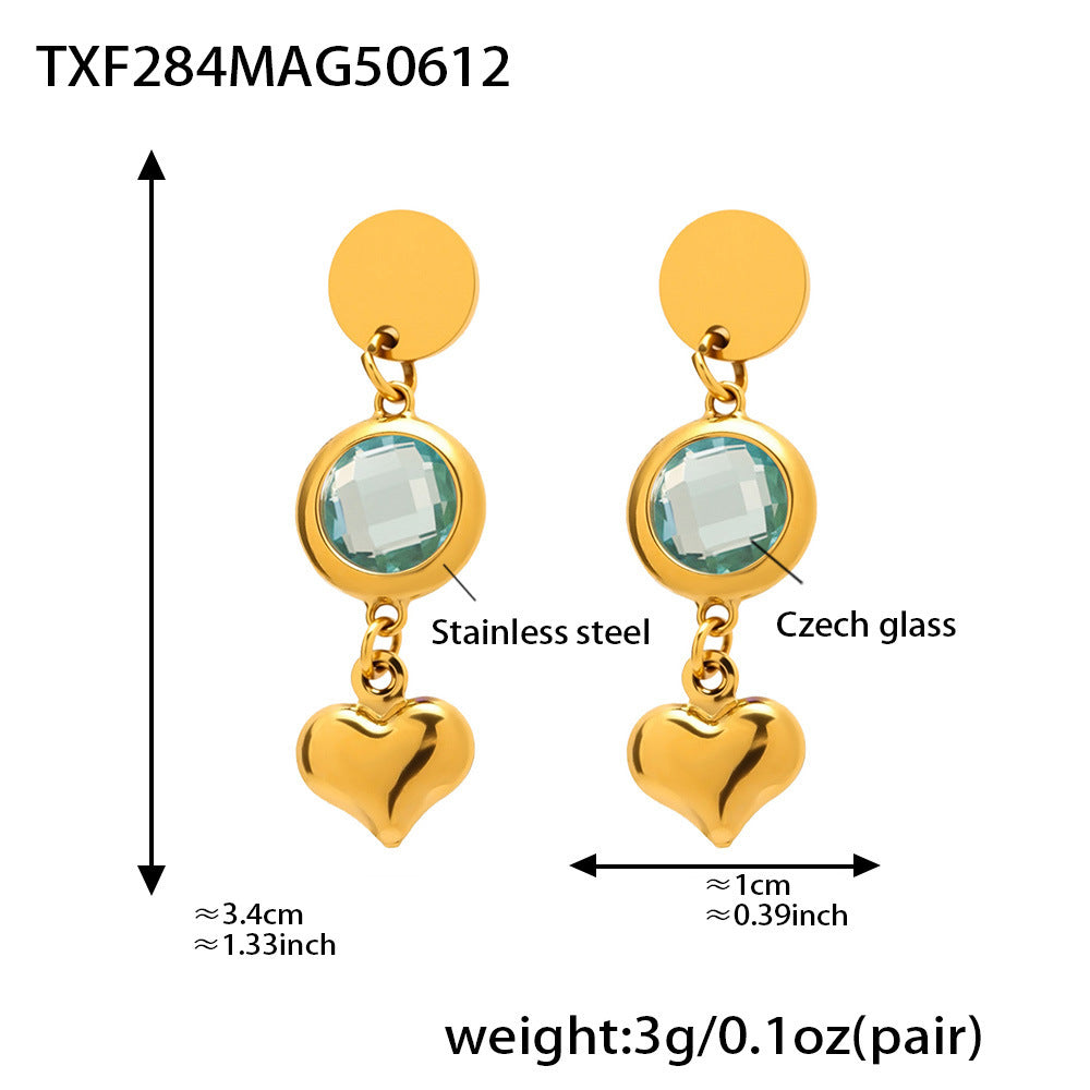 Czech handmade heart tassel earrings - every swing tells a story of love