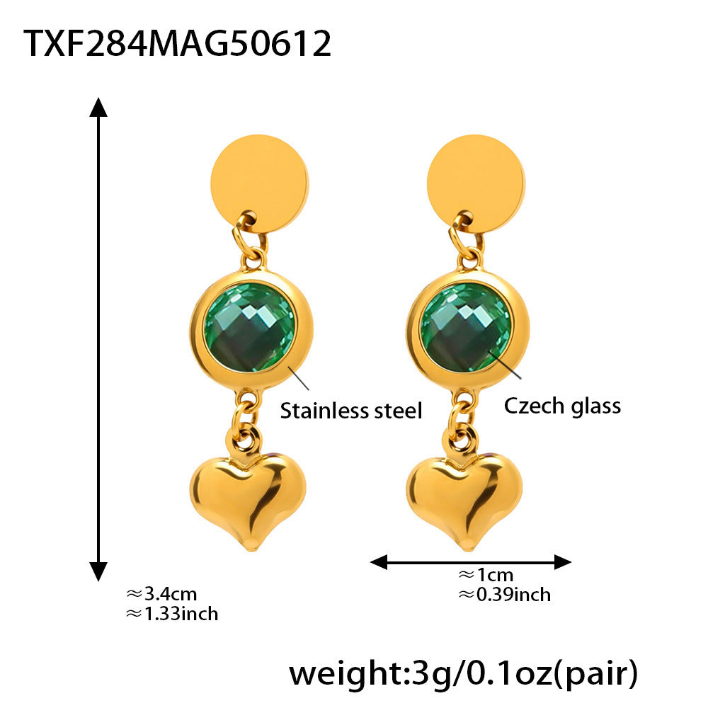 Czech handmade heart tassel earrings - every swing tells a story of love