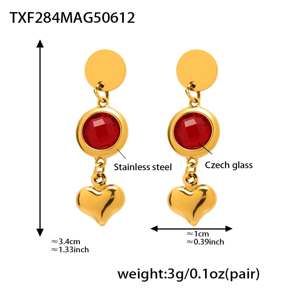Czech handmade heart tassel earrings - every swing tells a story of love