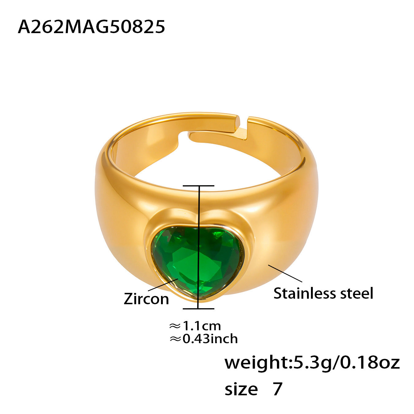 High quality 5A Zircon Stainless Steel Rings