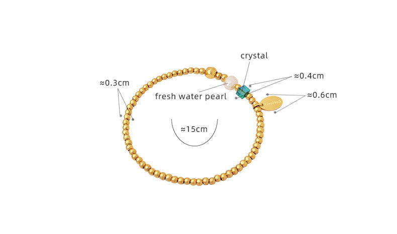 Freshwater Pearl and Round Steel Bead Bracelet