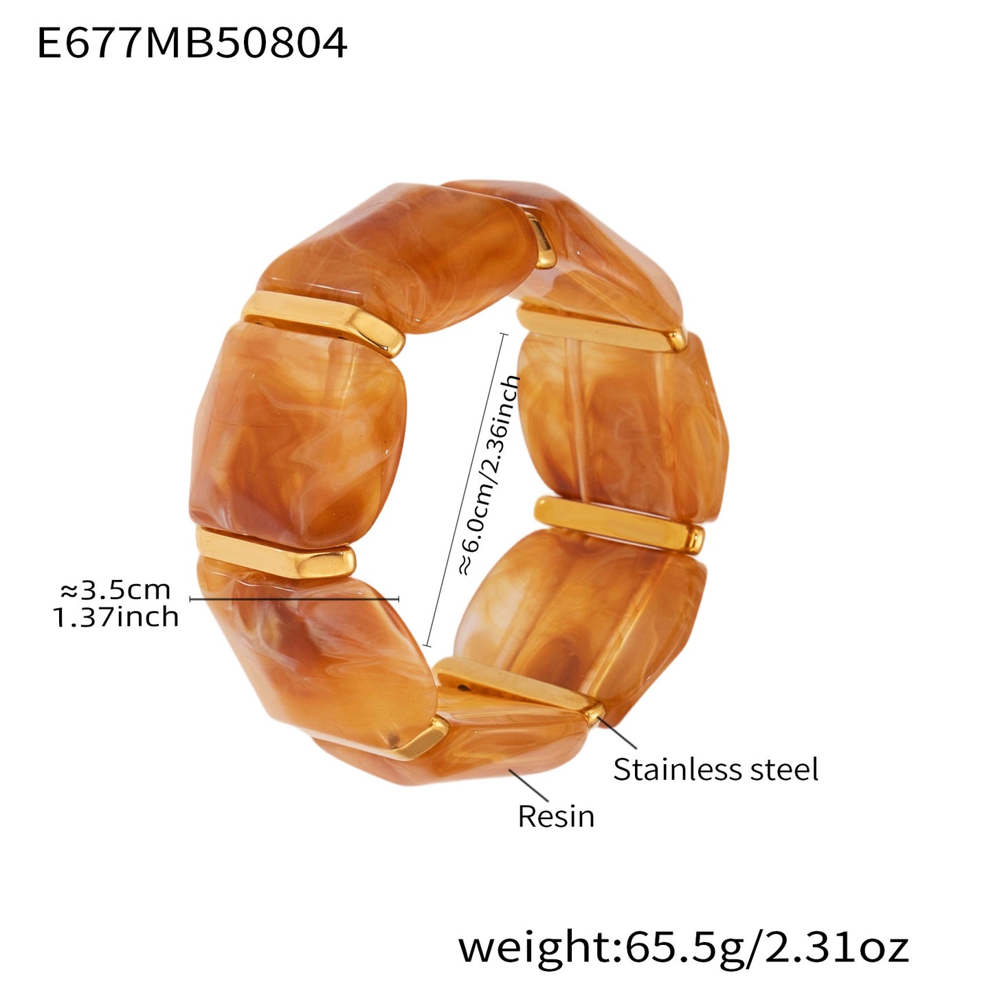 New Colorful Candy-colored Resin Wide Elastic Bracelet