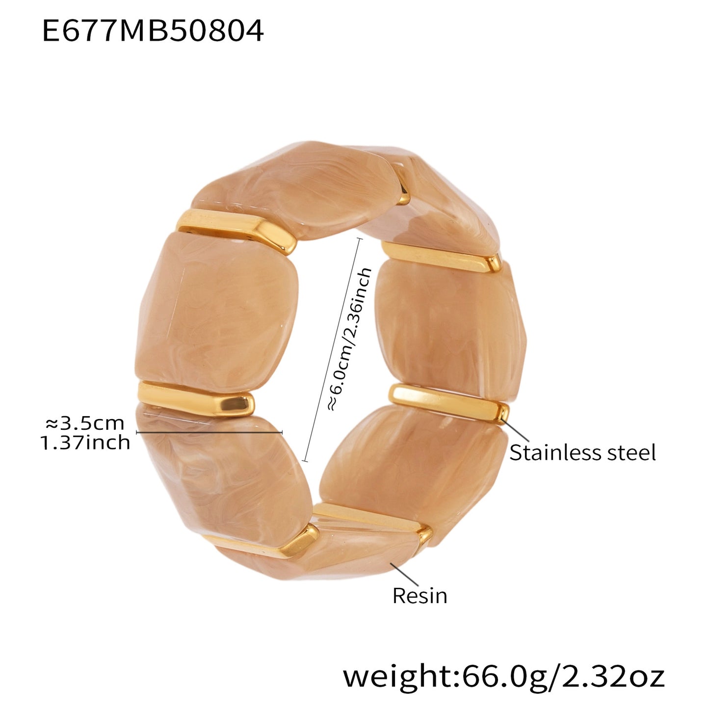 New Colorful Candy-colored Resin Wide Elastic Bracelet