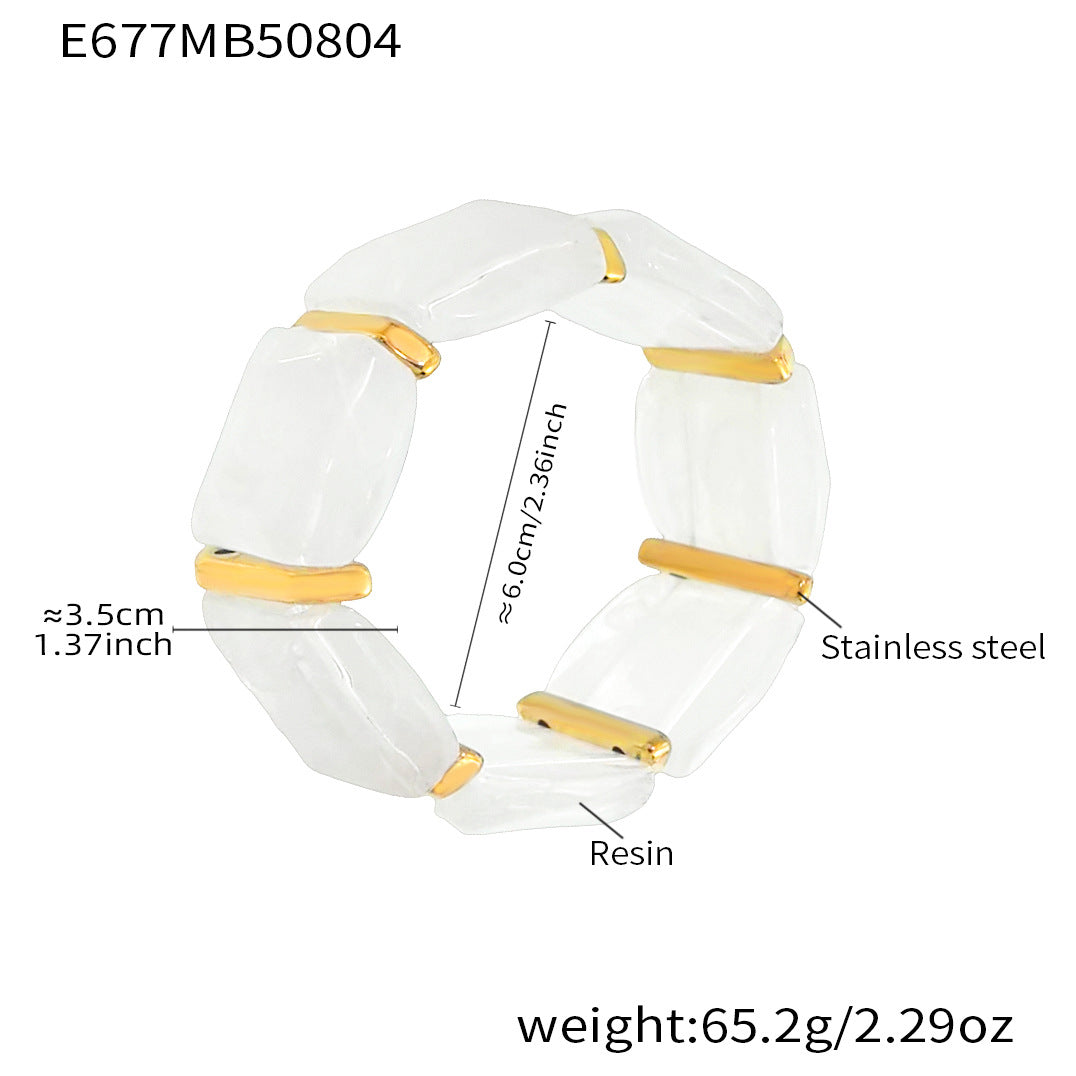 New Colorful Candy-colored Resin Wide Elastic Bracelet