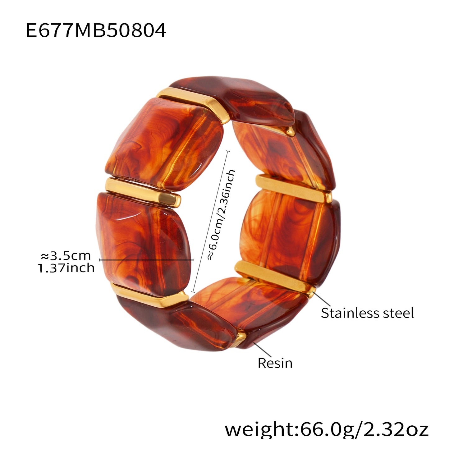 New Colorful Candy-colored Resin Wide Elastic Bracelet