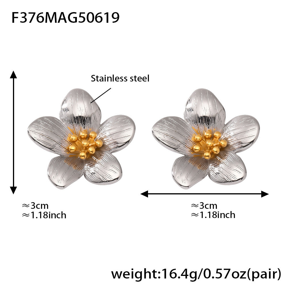 Personalized Floral Earrings Stainless Steel