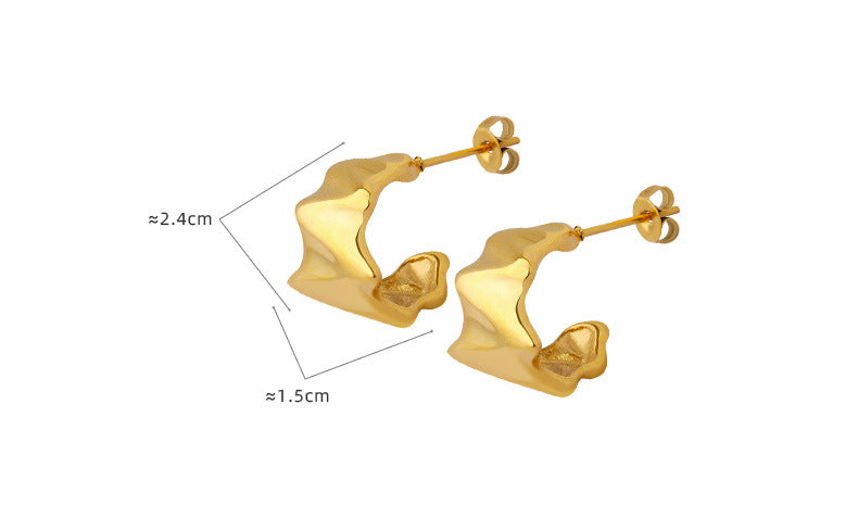 Niche Design Irregular Geometric Earrings Stainless Steel