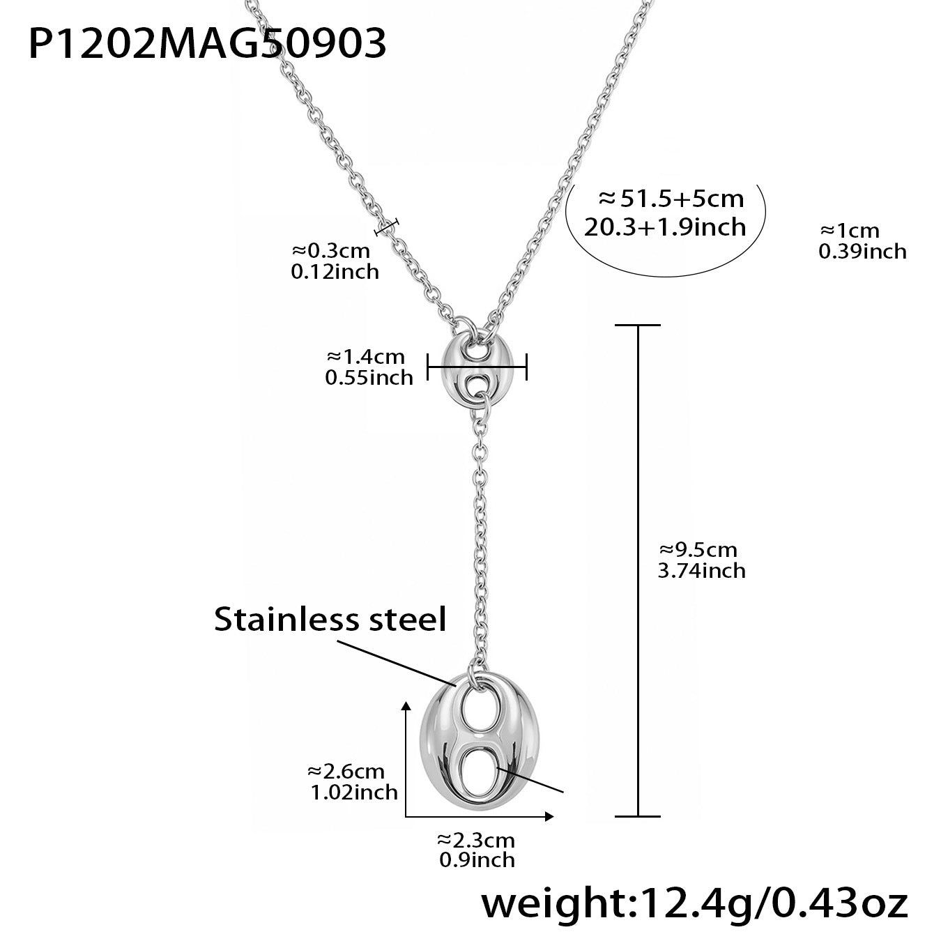 Collar con borlas en forma de Y con granos de café pulidos