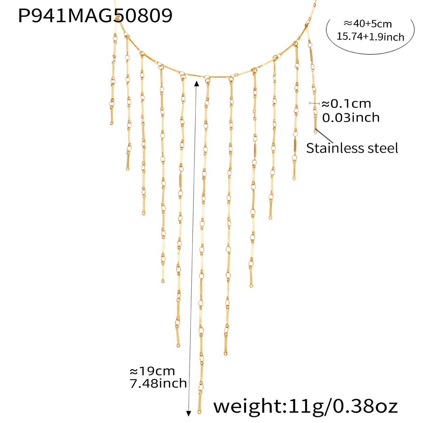 Freshwater Pearl Multi-Tassel Clavicle Necklace Stainless Steel