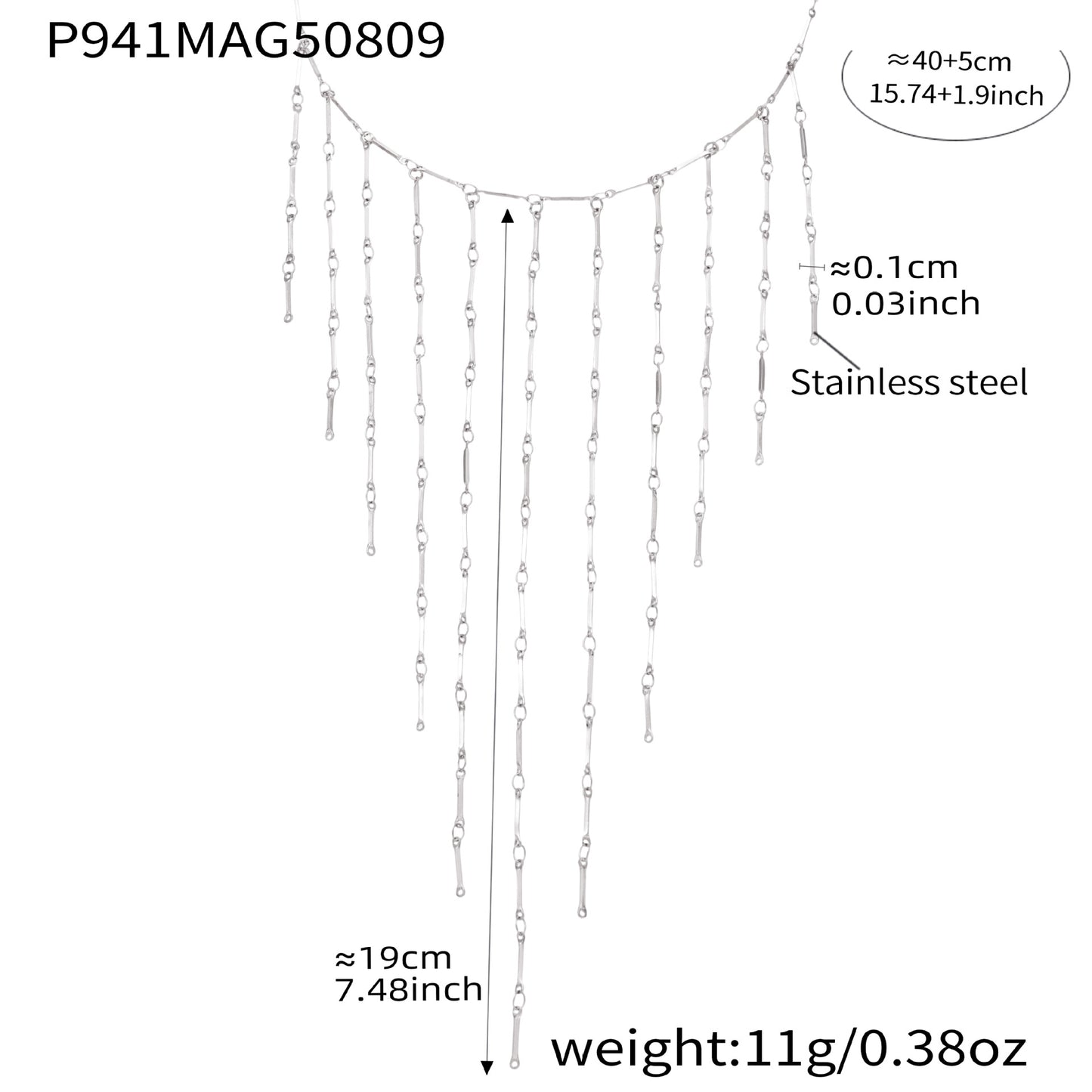 Freshwater Pearl Multi-Tassel Clavicle Necklace Stainless Steel
